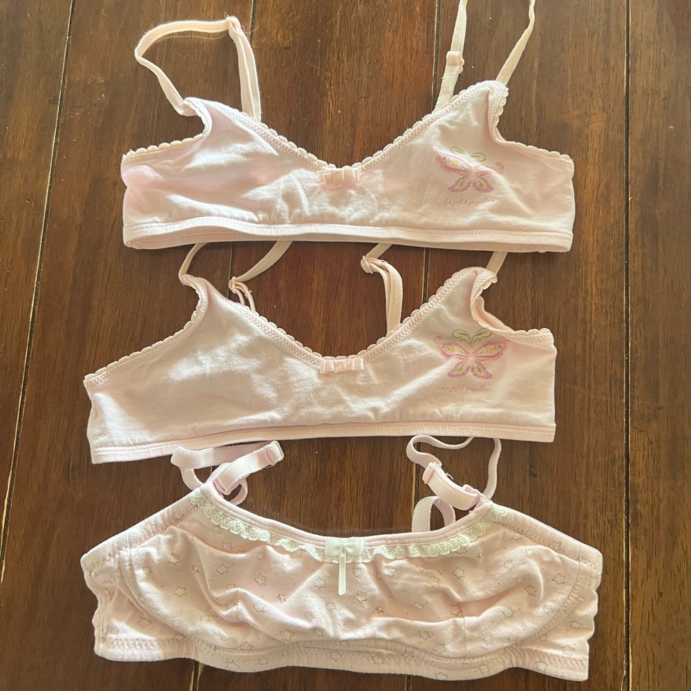 3 cotton tween bralette  (size 11-12)